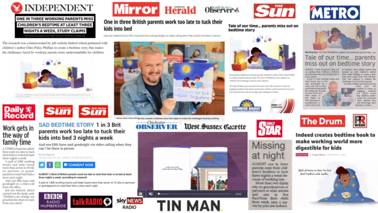 Tick Tock Till Bedtime Campaign reaction in a collection of newspaper articles.