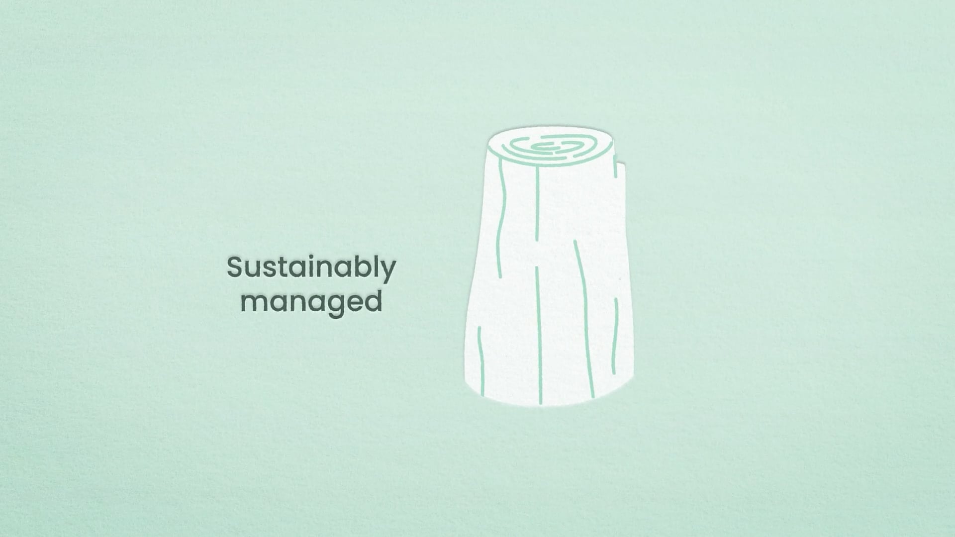 Illustration of sustainably managed product with a log.